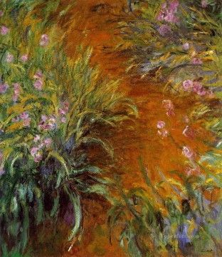  Camino Obras - El camino a través de los lirios Claude Monet Impresionismo Flores